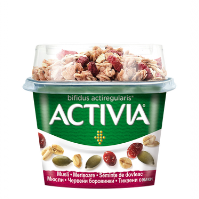 Активия Завтрак с мюсли, брусникой и семенами тыквы, 170г