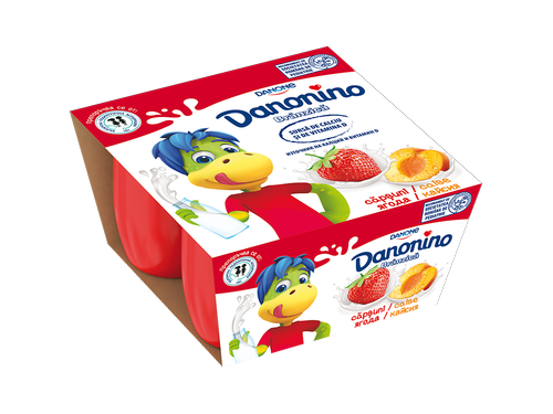 Данонино творожок клубника-абрикос, 4X50г