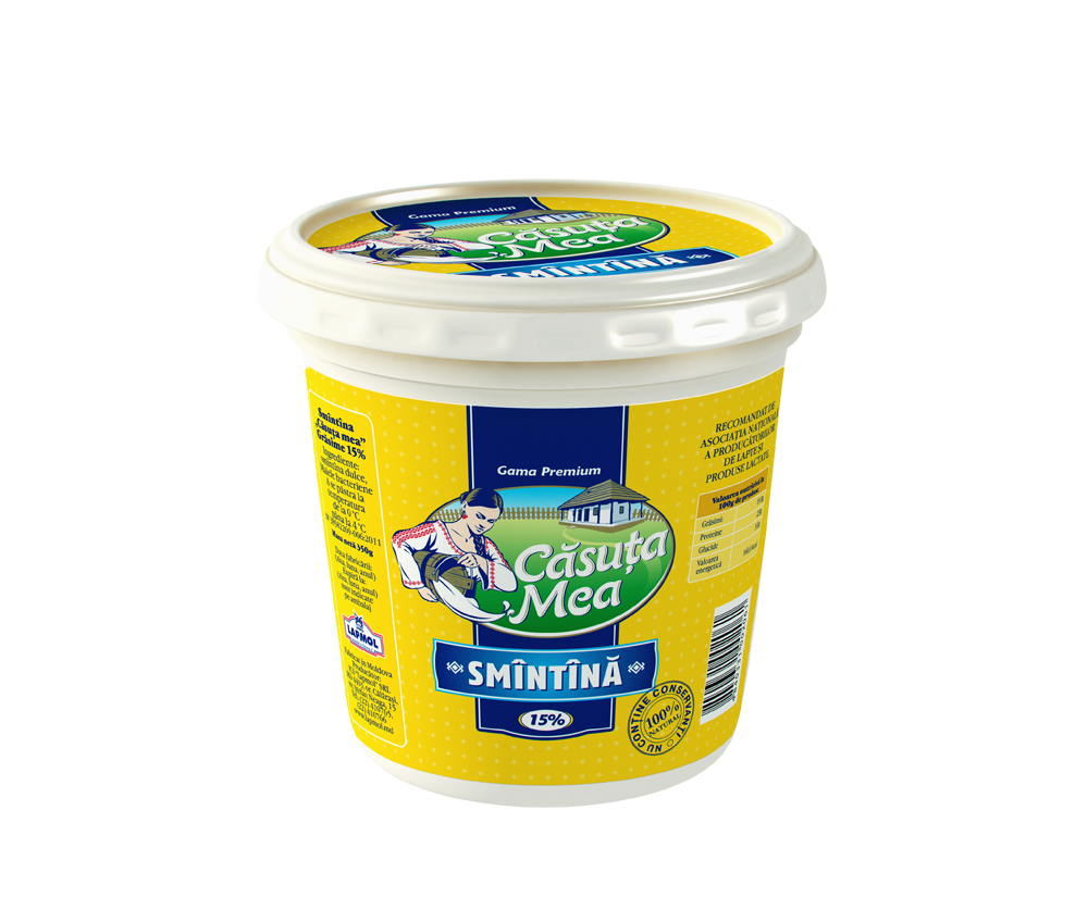 Сметана Căsuța Mea гамма премиум 15% 350г
