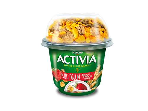 Активия Завтрак с хлопьями из злаков и клубникой, 168г