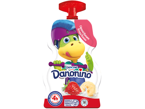 Данонино йогурт клубнично-банановый, 70г
