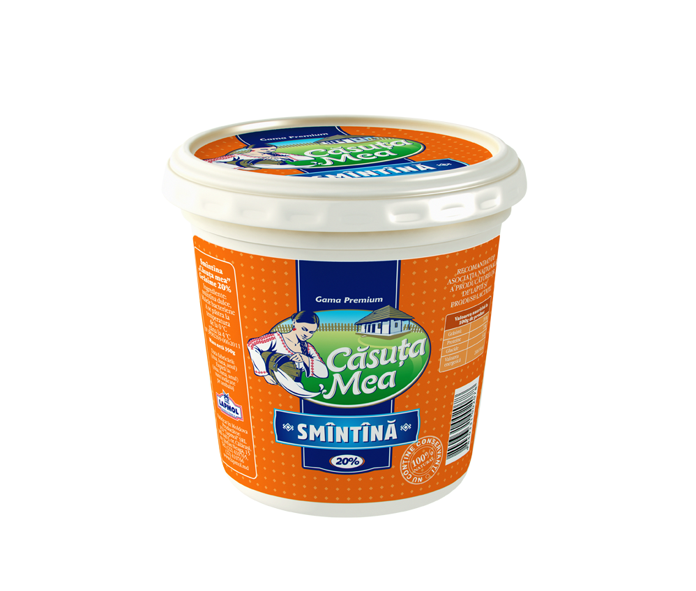 Сметана Căsuța Mea 20% гамма премиум 350г